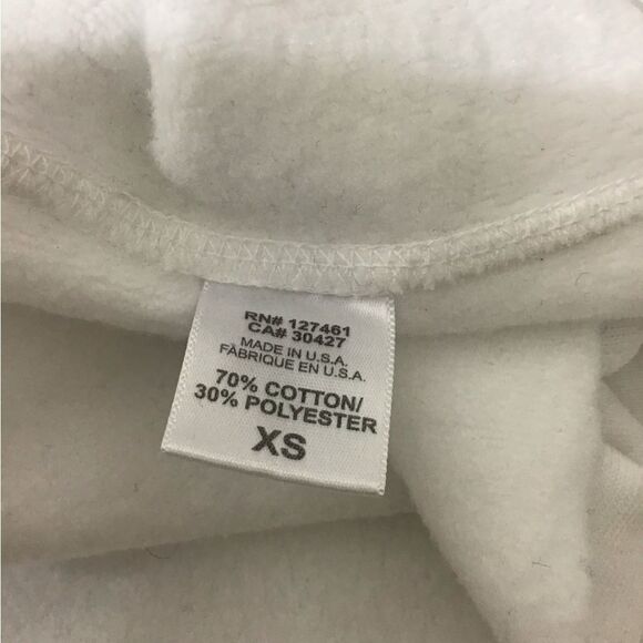 Wildfox White Oversized Cropped Raw Hem Sweatshirt New Size XS - Picture 10 of 10